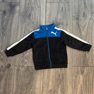 Puma Boys Blue Jacket with White Accents Full Zip Size 24 Months